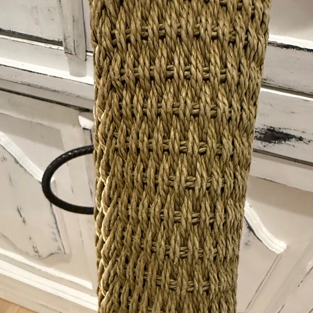 Brighton Tote Woven Jute Braided Leather Handles & Charms - Picture 11 of 11